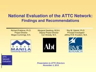 National Evaluation of the ATTC Network: Findings and Recommendations