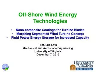 Off-Shore Wind Energy Technologies Nano-composite Coatings for Turbine Blades