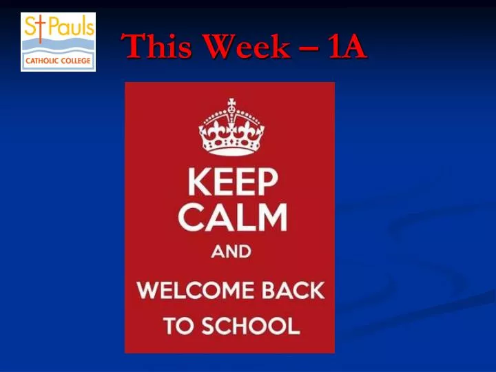 this week 1a