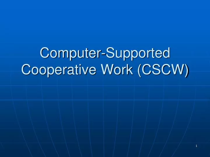 computer supported cooperative work cscw