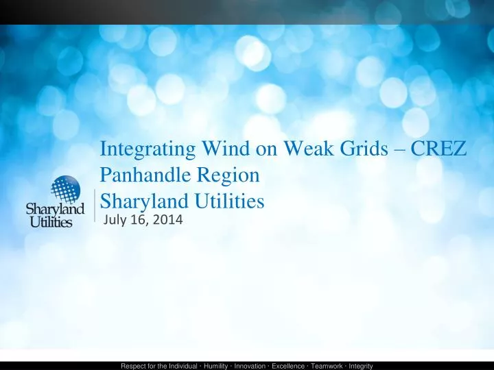 integrating wind on weak grids crez panhandle region sharyland utilities