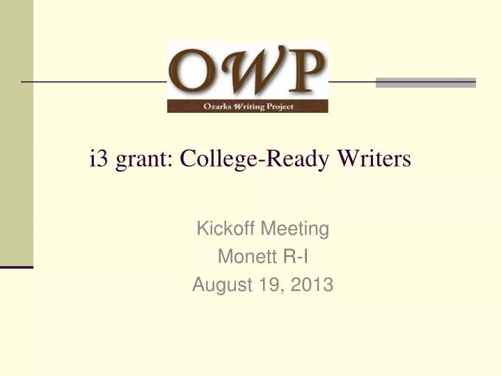 i3 grant college ready writers