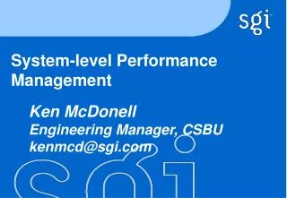 System-level Performance Management