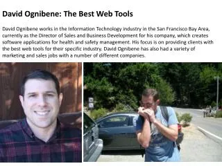 David Ognibene: The Best Web Tools