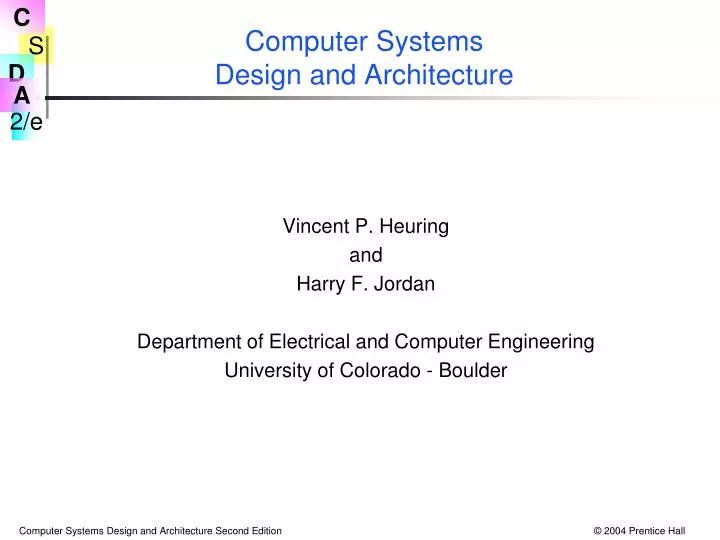 computer systems design and architecture