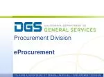 Procurement Division eProcurement - slide 1