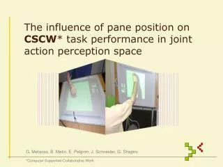 The influence of pane position on CSCW * task performance in joint action perception space