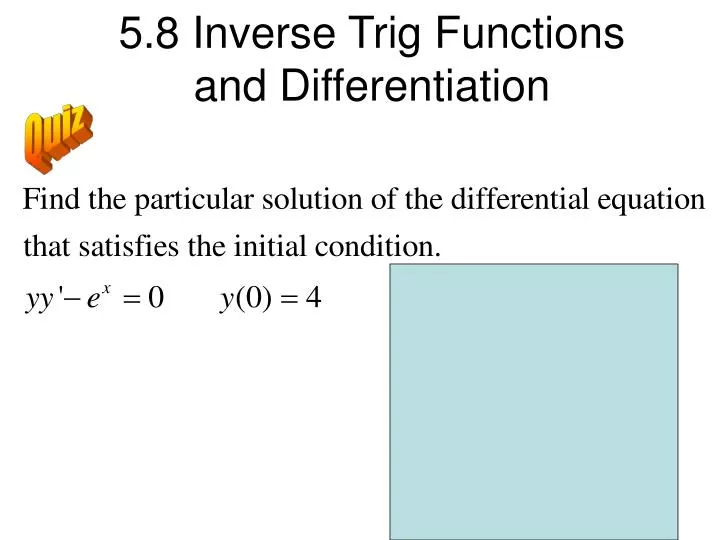 5 8 inverse trig functions and differentiation