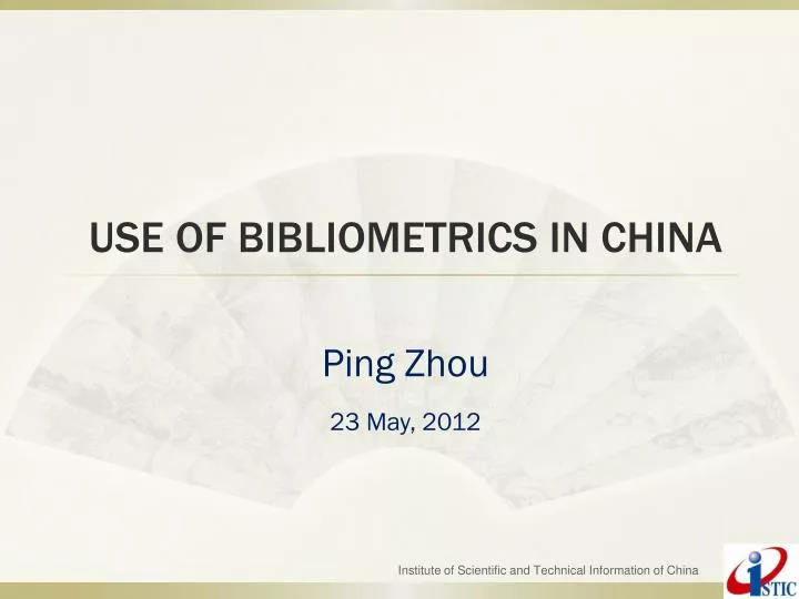 use of bibliometrics in china