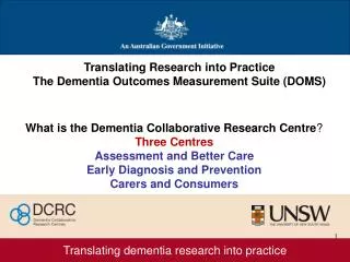 Translating dementia research into practice