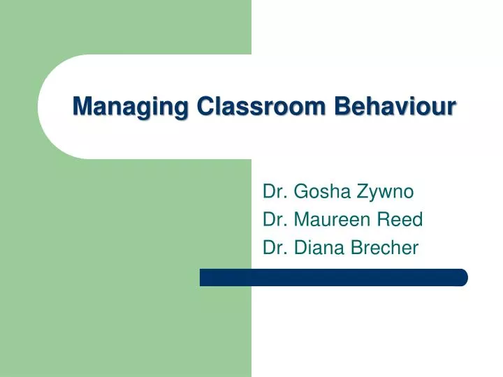 managing classroom behaviour