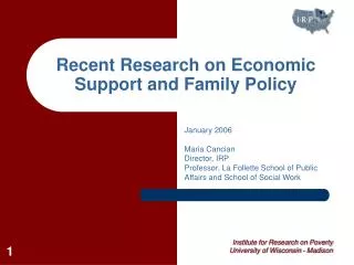 Recent Research on Economic Support and Family Policy