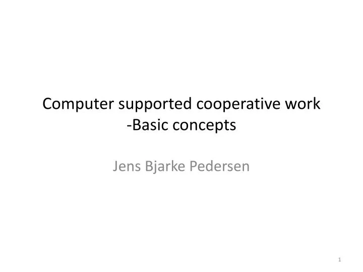 computer supported cooperative work basic concepts