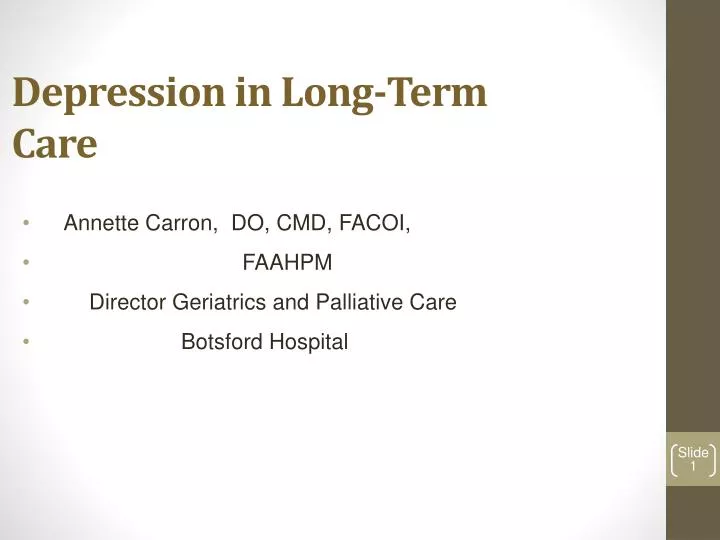 depression in long term care