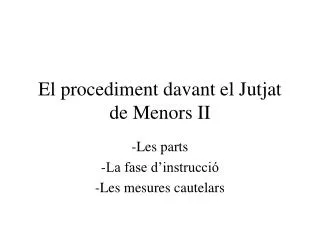 el procediment davant el jutjat de menors ii