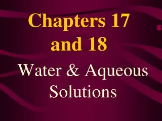 chapters 17 and 18