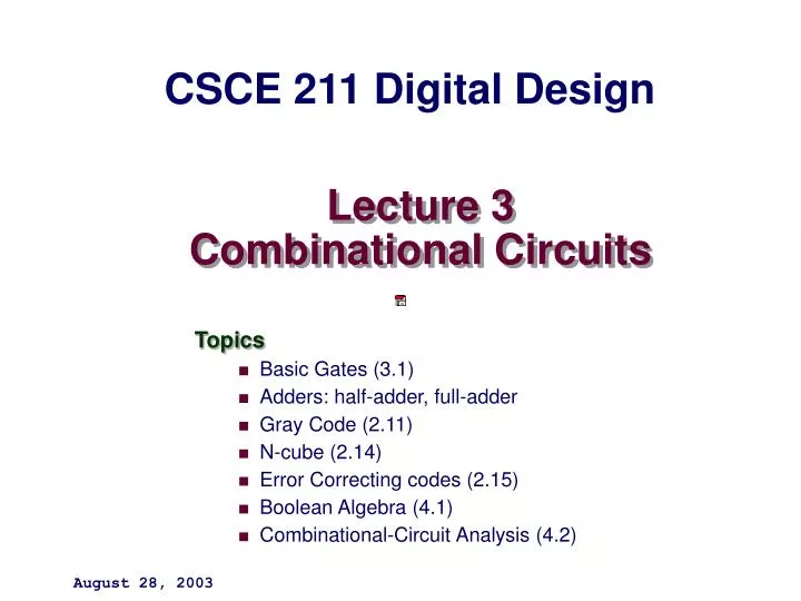 lecture 3 combinational circuits