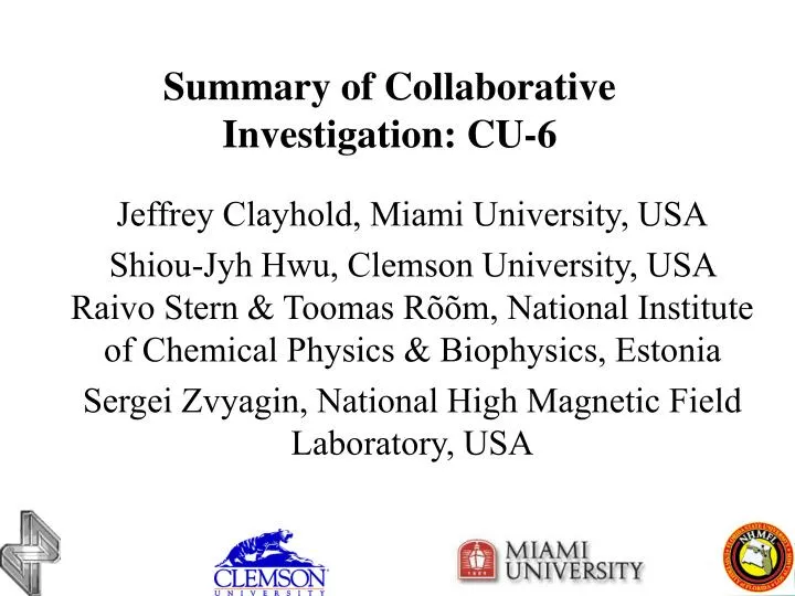 summary of collaborative investigation cu 6