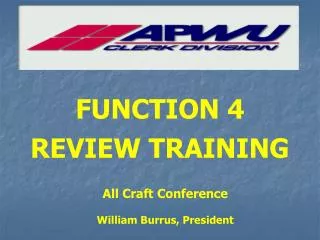 FUNCTION 4 REVIEW TRAINING
