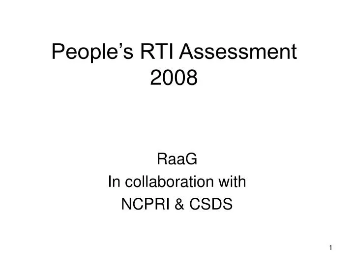 people s rti assessment 2008