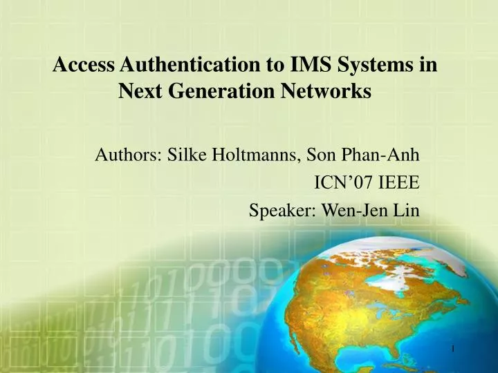 access authentication to ims systems in next generation networks