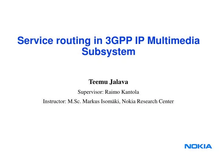 service routing in 3gpp ip multimedia subsystem