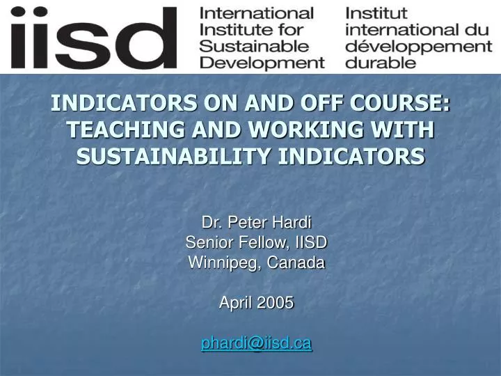 indicators on and off course teaching and working with sustainability indicators