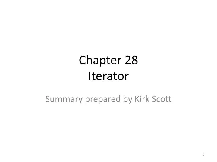 chapter 28 iterator