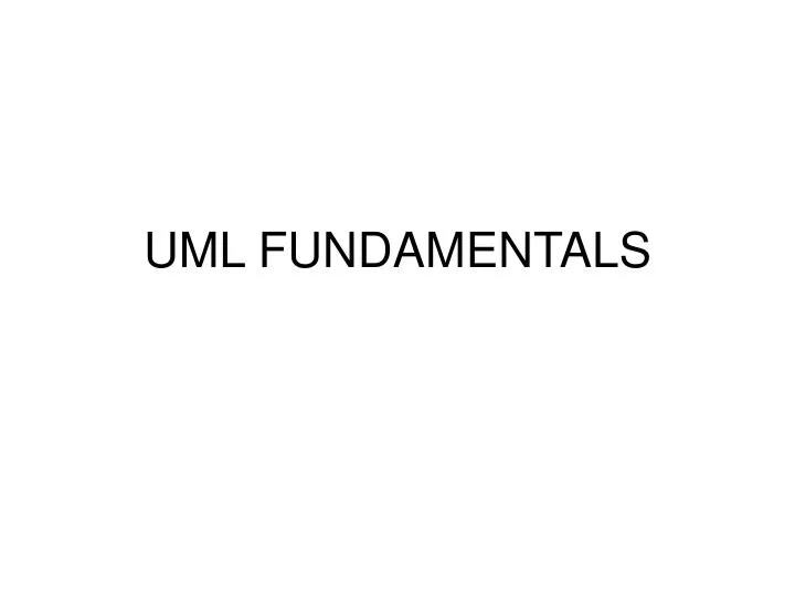 uml fundamentals