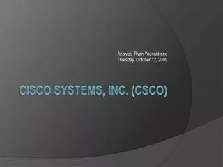 Cisco Systems, Inc. (CSCO)