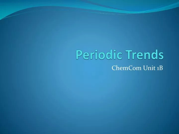 periodic trends