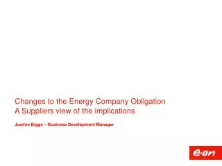 Changes to the Energy Company Obligation A Suppliers view of the implications