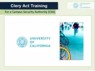 For a Campus Security Authority (CSA)