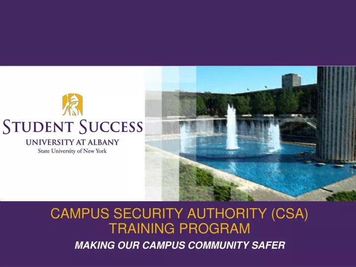 campus security authority csa training program