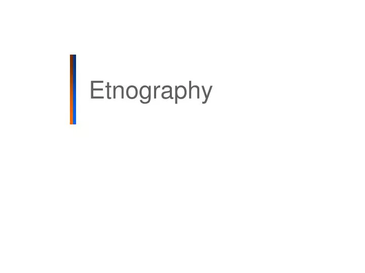 etnography