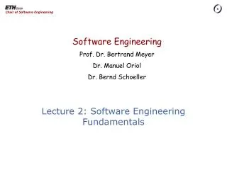 Lecture 2: Software Engineering Fundamentals