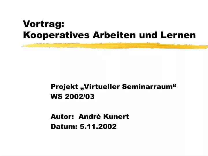 vortrag kooperatives arbeiten und lernen