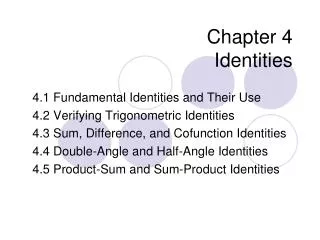 Chapter 4 Identities