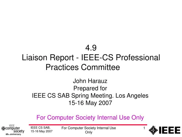 4 9 liaison report ieee cs professional practices committee
