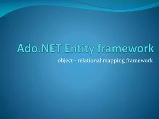 ado net entity framework