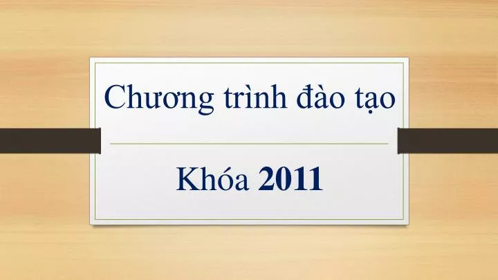 ch ng tr nh o t o kh a 2011