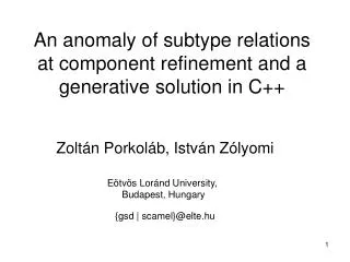 An anomaly of subtype relations at component refinement and a generative solution in C++