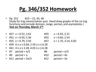 Pg. 346/352 Homework
