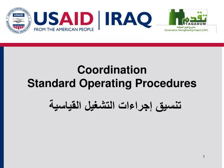 coordination standard operating procedures