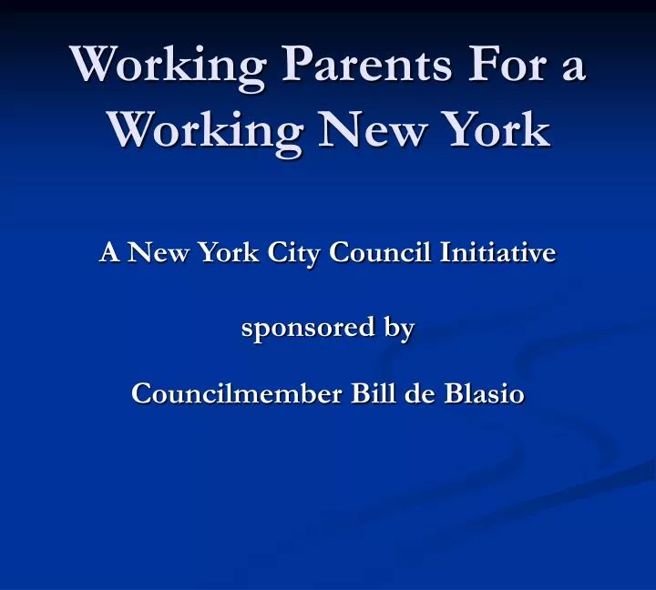 working parents for a working new york