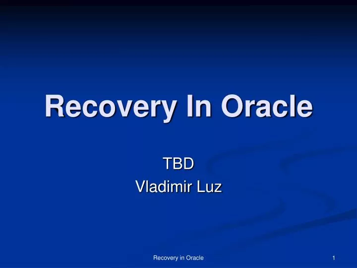 recovery in oracle