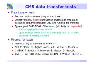 CMS data transfer tests