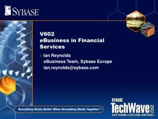V602 eBusiness in Financial Services
