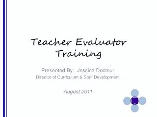 Teacher Evaluator Training