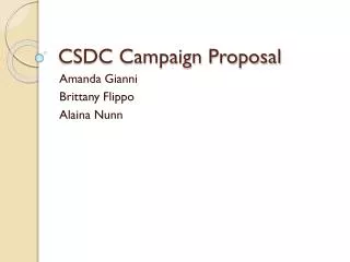 CSDC Campaign Proposal